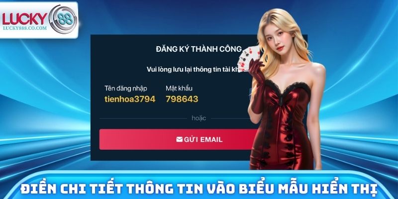Điền chi tiết thông tin vào biểu mẫu hiển thị